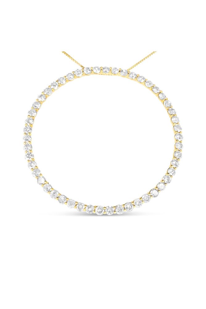 Plated 4 Cttw Diamond Circle Hoop Necklace